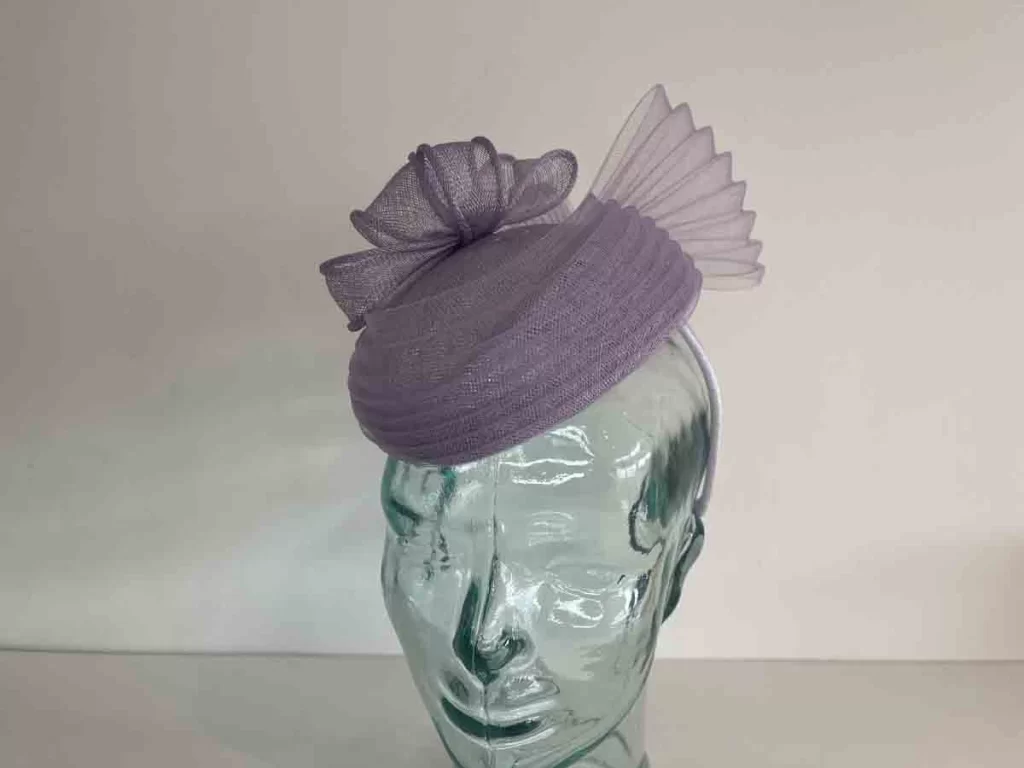 Pillbox Fascinator With Pleated Crin In Wisteria Love Fascinators