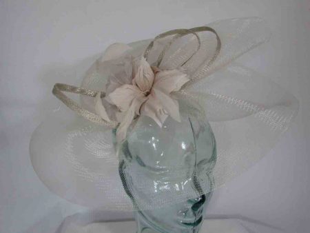 Large crin fascinator in champagne