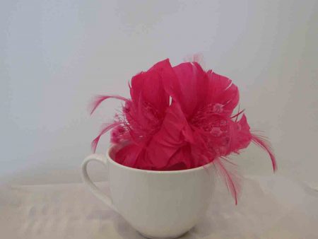 Feathered fascinator in hot pink