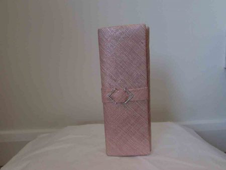 Sinamay clutch bag in rose gold