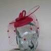 Pillbox  fascinator with netted detail in cerise pink