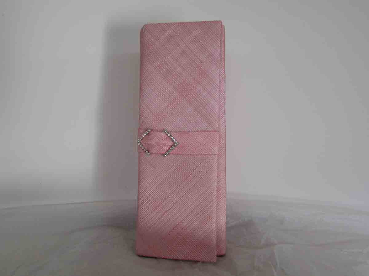 Sinamay clutch bag in confetti pink