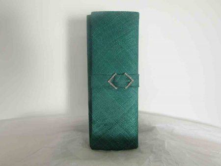 Sinamay clutch bag in emerald