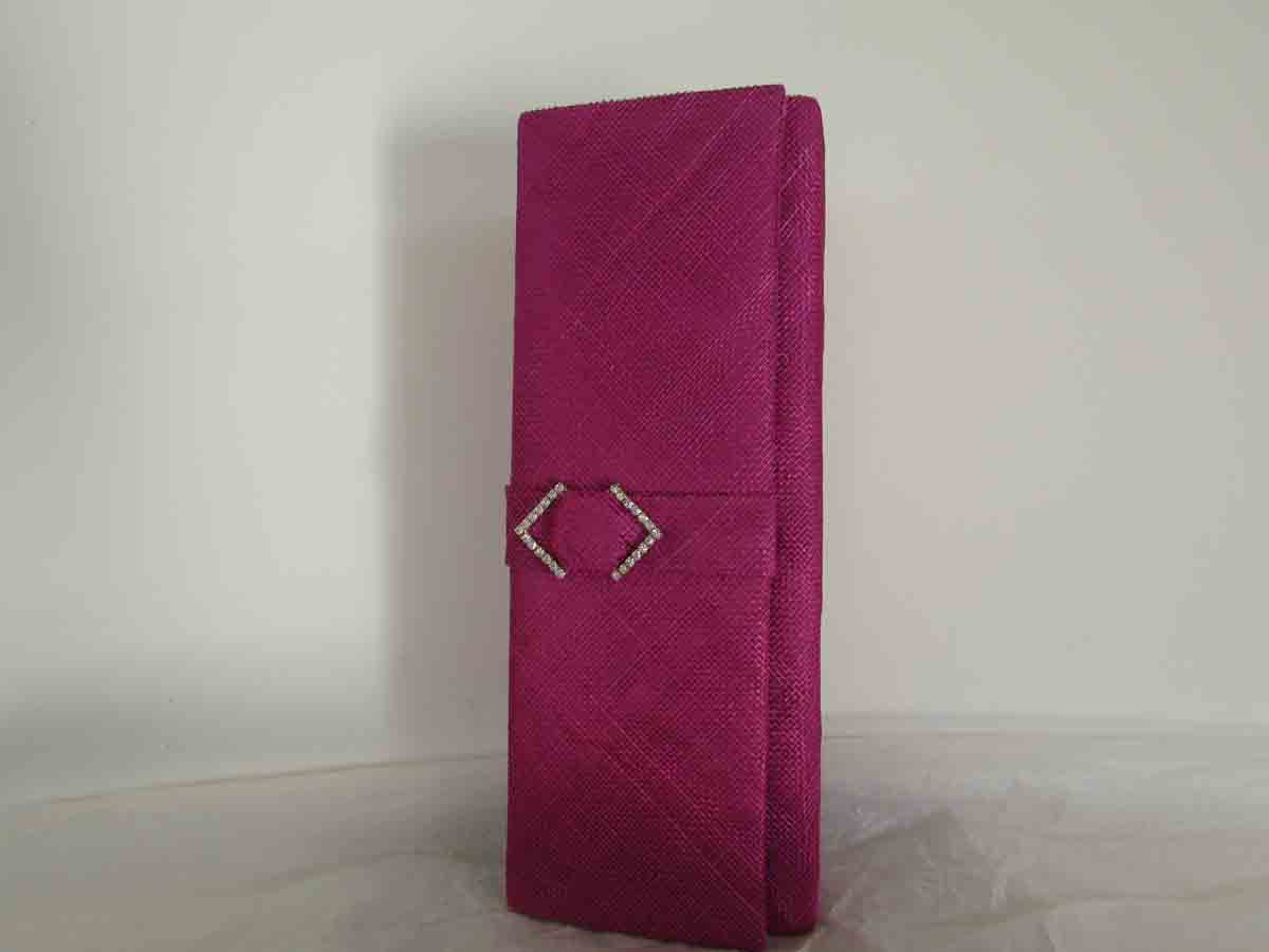 Sinamay clutch bag in fucshia