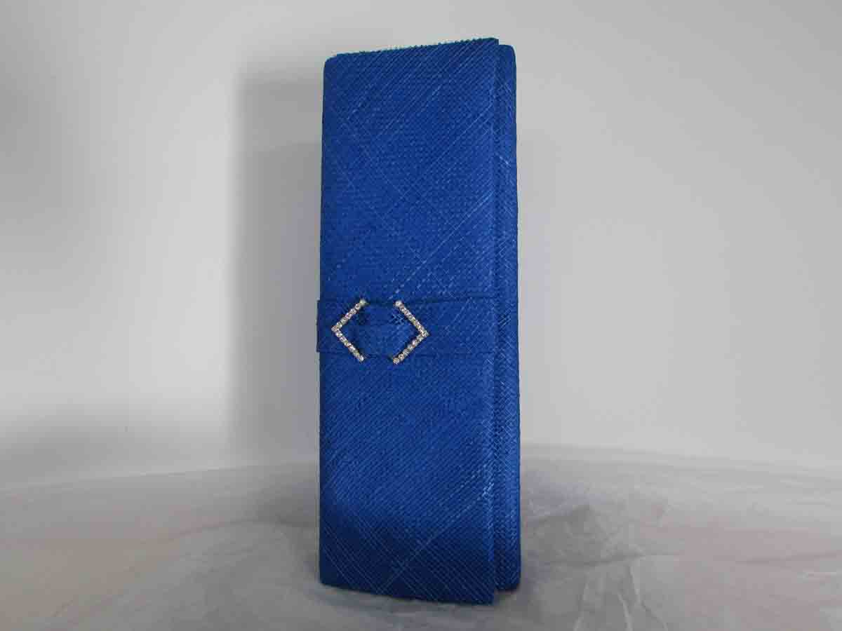 Sinamay clutch bag in neptune blue