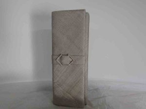 Sinamay clutch bag in platinum