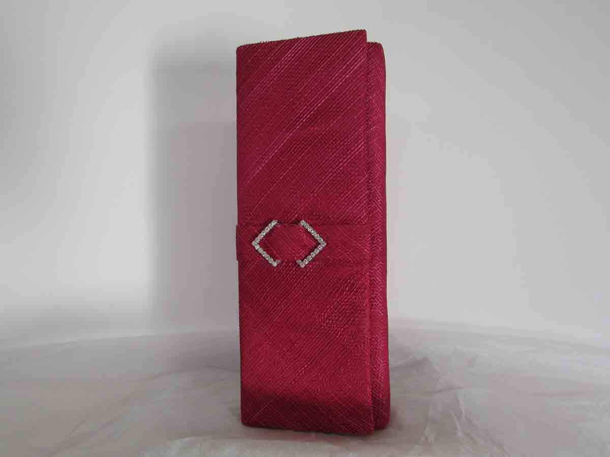Sinamay clutch bag in samba pink