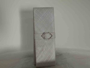 Sinamay clutch bag in silver