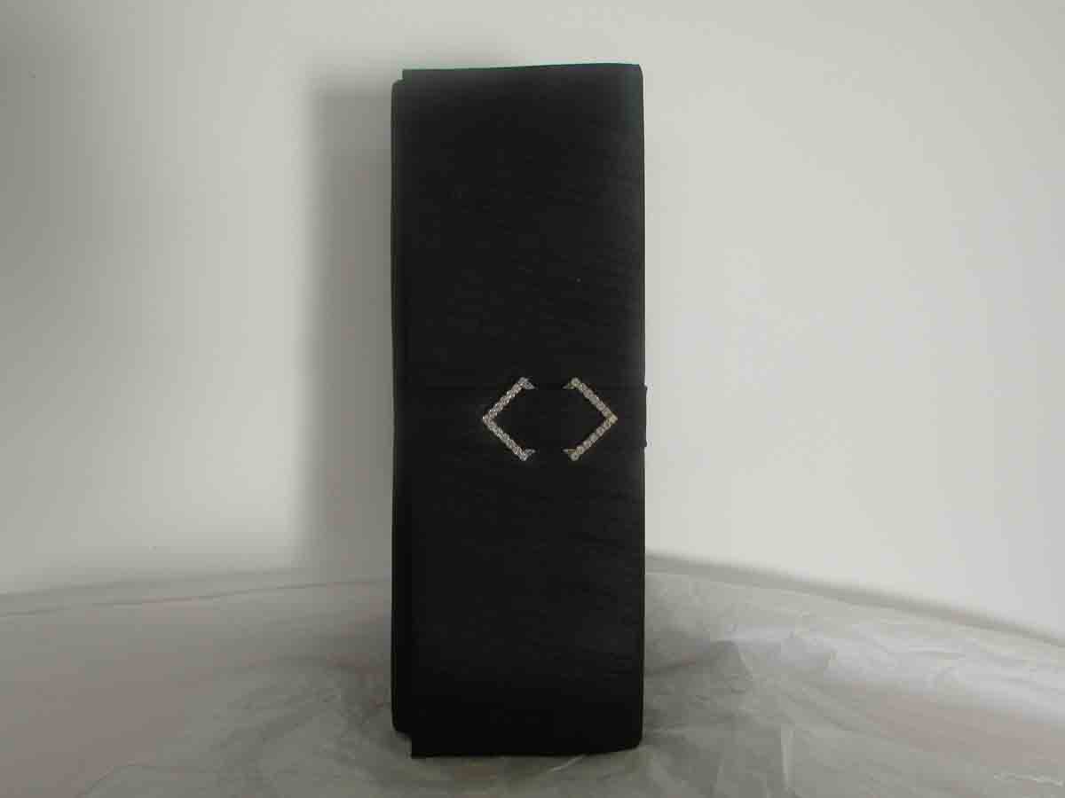 Silk clutch bag in  black