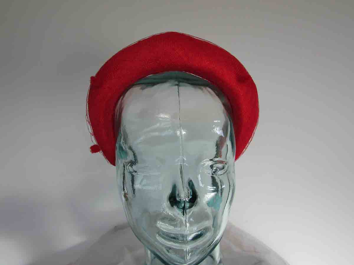 Padded hairband facinator in poppy red