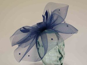 Crin fascinator with spots in cobalt