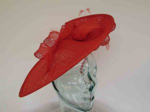 teardrop fascinator in burnt orange