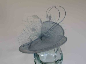 Sinamay swirl fascinator in air blue