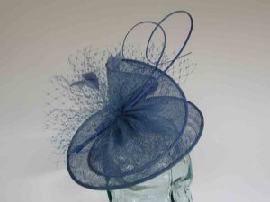 Sinamay swirl fascinator in bluebell