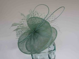 Sinamay swirl fascinator in bermuda mint