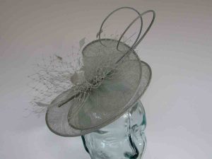 Sinamay swirl fascinator in duckegg blue