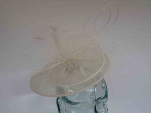 Sinamay swirl fascinator in ivory