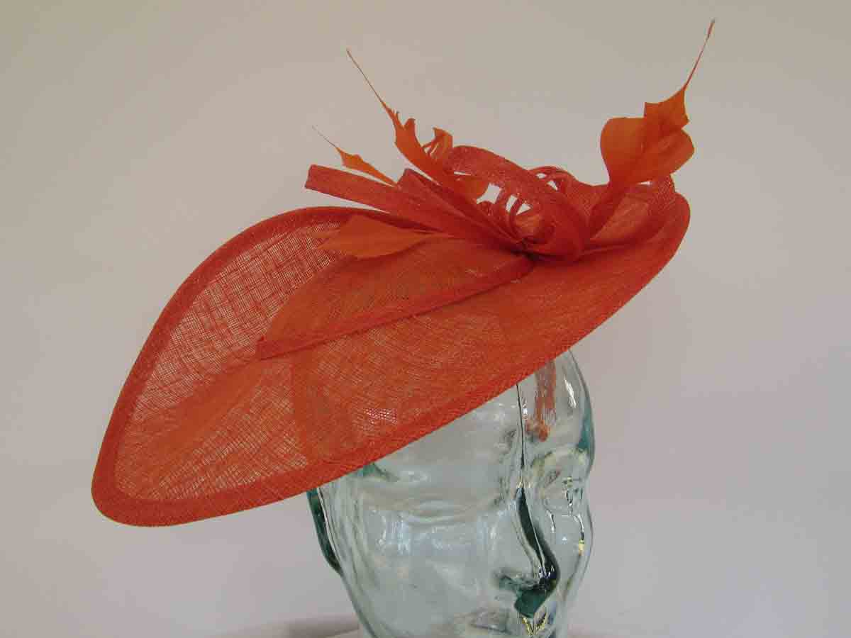 Three quarter brim hatinator in persimmon orange