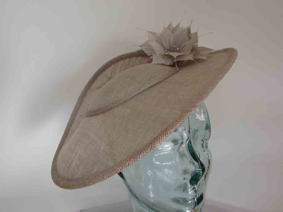 Three quarter brim hatinator in almond