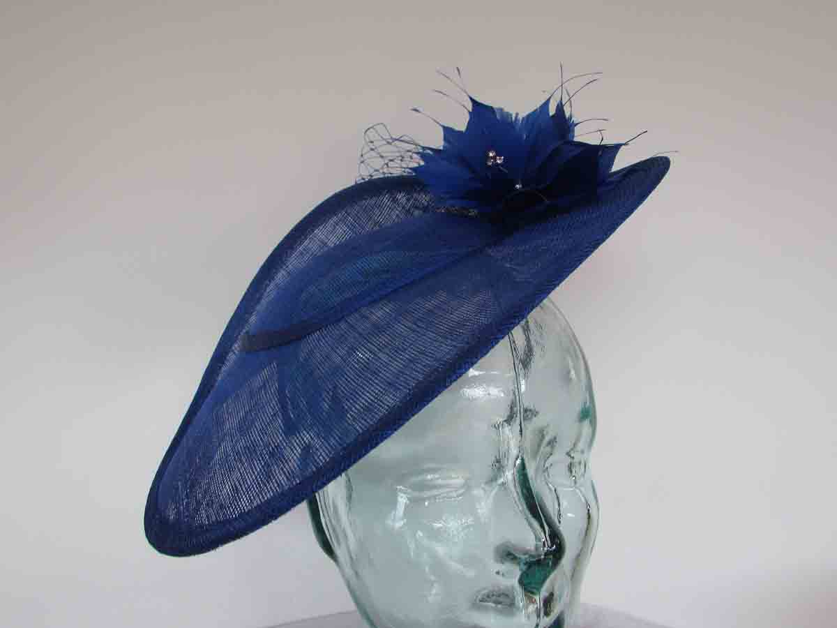 Three quarter brim hatinator in cobalt blue