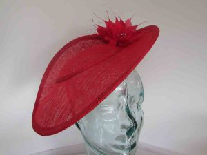 Three quarter brim hatinator in tulip red