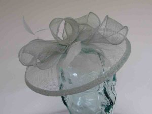 Sinamay fascinator with feathers in duckegg blue