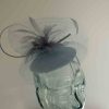 Satin pillbox with crin in air blue