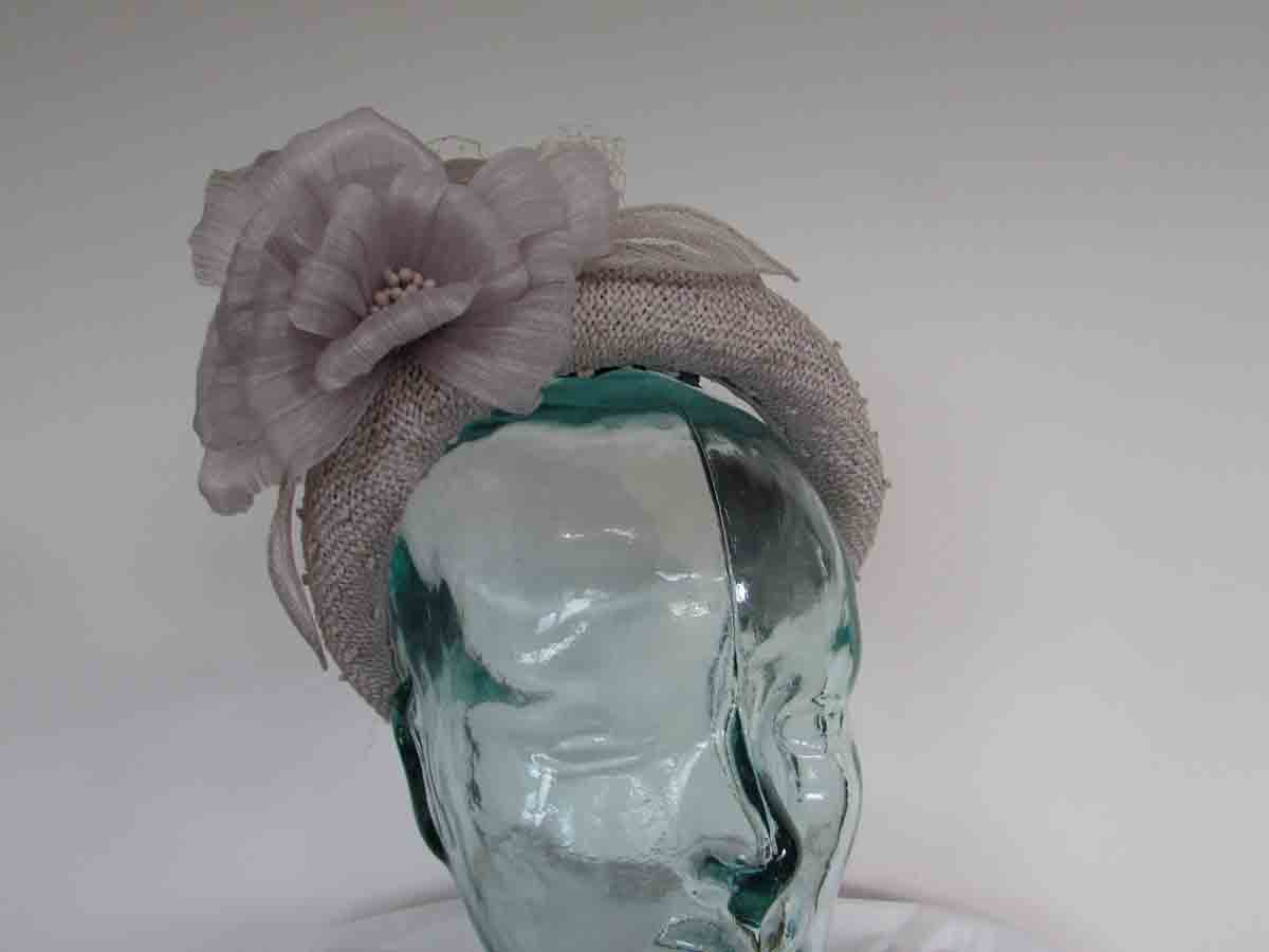 Knotted ramie headband in silver