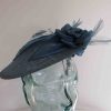 Small hatinator with organza leaves in moon blue