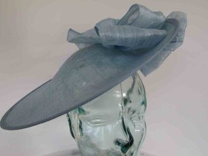 Large hatinator with silk abaca bow vista blue
