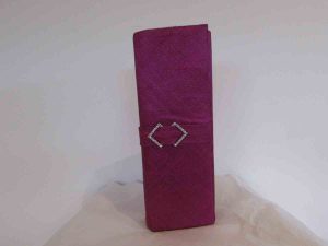 Sinamay clutch bag in berry