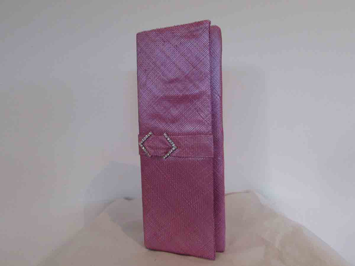 Sinamay clutch bag in cassis
