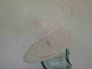 Sinamay swirl fascinator in white