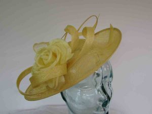 Oval hatinator with double quill in bright yellow