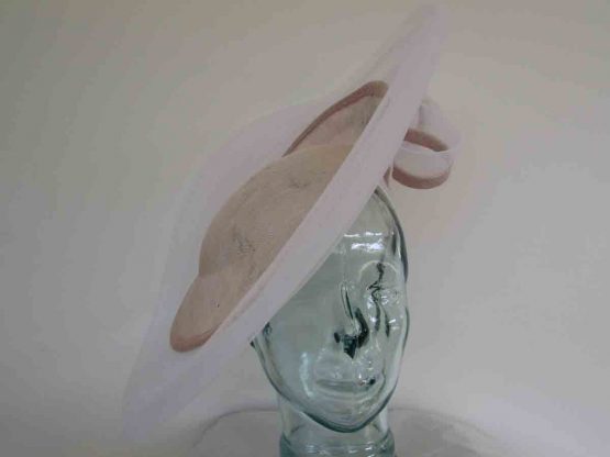 Sorbet pink hatinator with crin trim in white