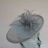 Small hatinator with chiffon flower in baby blue