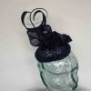 Lace pillbox fascinator in navy
