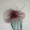 Pleated crin fascinator in rose pink