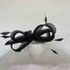 Sinamay and crin looped fascinator in black