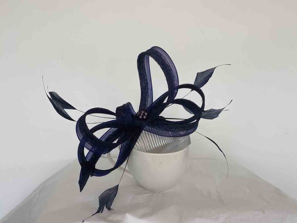 7. Navy Blue Fascinator Comb for Short Hair - wide 6