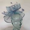 Crin fascinator with sinamay trim in baby blue