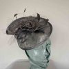 Twisted sinamay fascinator in graphite