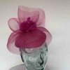Pillbox fascinator with crin in pink