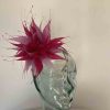 Feathered fascinator in bubblegum lilac and cerise pink