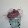 Pillbox  fascinator with netted detail in baazar lilac