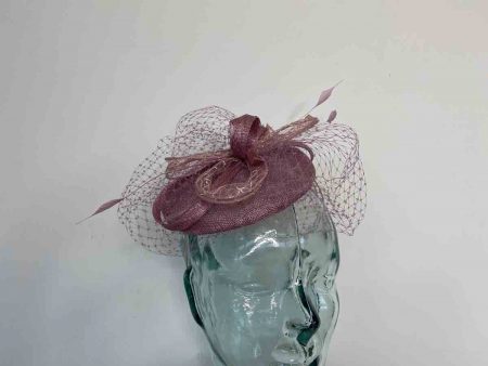 Pillbox  fascinator with netted detail in baazar lilac