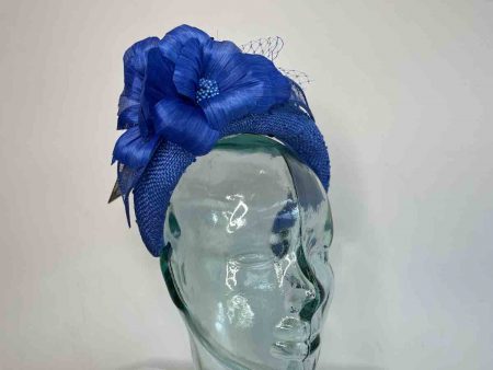 Knotted ramie headband in neptune blue