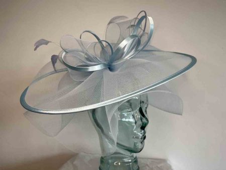 Large crin fascinator in baby blue