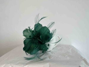 Feathered fascinator in emerald
