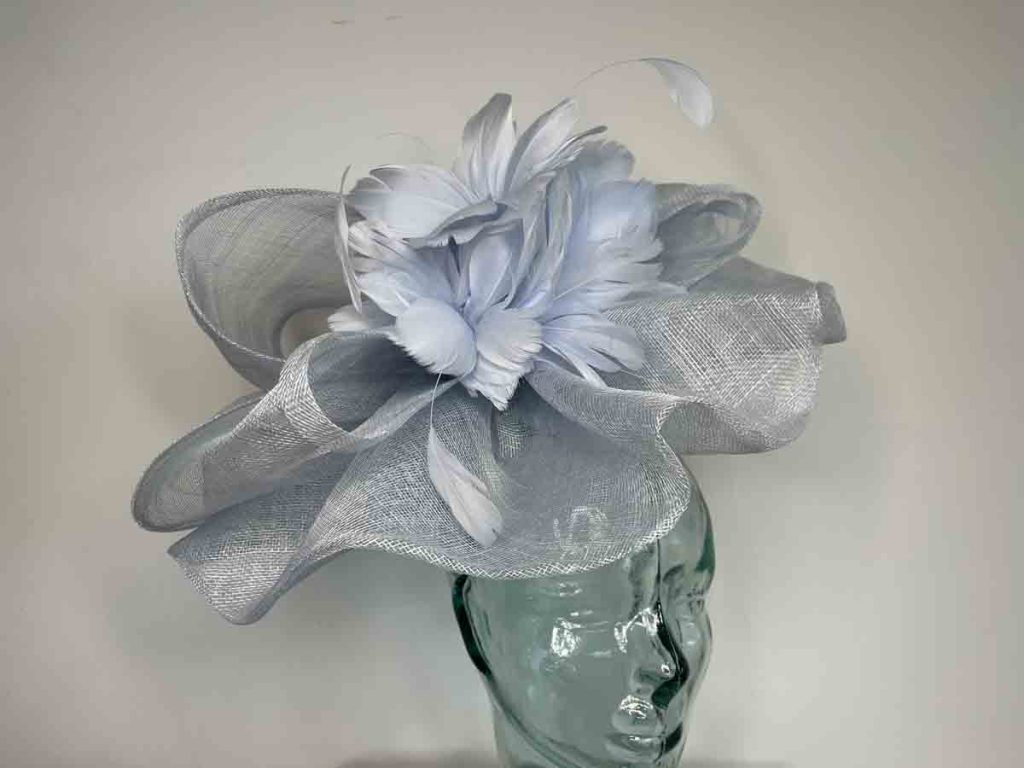 Wavy brim fascinator in cornflower - Love Fascinators